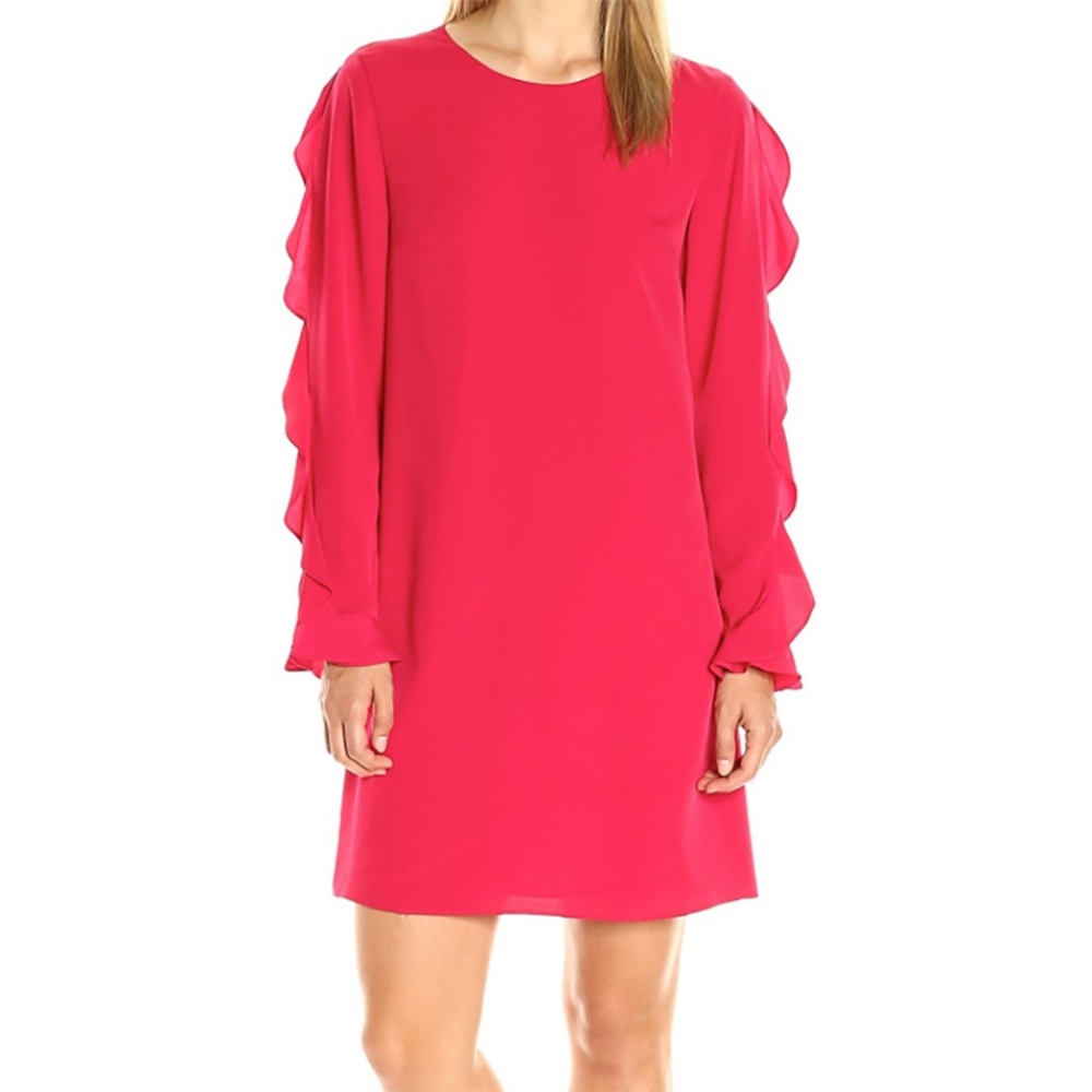 CeCe NEW Radiant Rose Red Dress Size 4 Ruffle